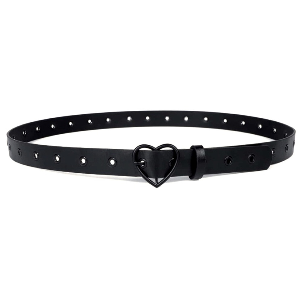 Plus size Heart buckle black belt
